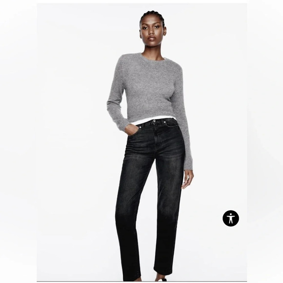 Zara Basic Skinny Jeans Denim 5 Pockets Mid Rise Black Wash Size 2 - Picture 10 of 10
